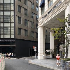 Apple GYM（アップルジム）銀座店までの道のり（東京メトロ日比谷線、銀座線）1-3ロータリー途中の三井ガーデンホテルの手前の道を直進してください。
